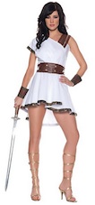 Womens Roman Warrior Costume Sexy White Grecian Dress