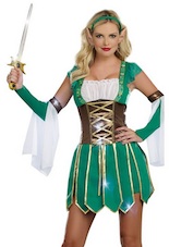 Women Warrior Elf Green Costume