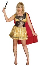 Womens Golden Gladiator Warrior Dress PLUS size