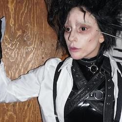 Celebrity Halloween Edward Scissorhands Lady Gaga Costume