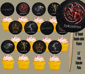 Game of Thrones Party Decorations Balloons - cupcake toppers