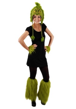 Christmas Grinch Costumes for Adults - fuzzy wrist cuffs