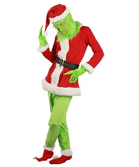 Christmas Santa Grinch Costume for Adults