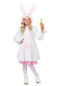 Child Fuzzy White Easter Bunny Costume