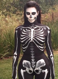 Kim Kardashian Skeleton Costume