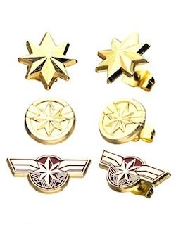 Adult Captain Marvel Costume Earring Set