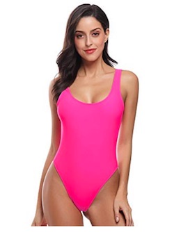 Netflix GLOW Bridemaids Costume Ideas - Pink swimsuit