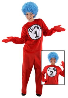 Dr Seuss Costume for Adults - Thing 1 THing 2